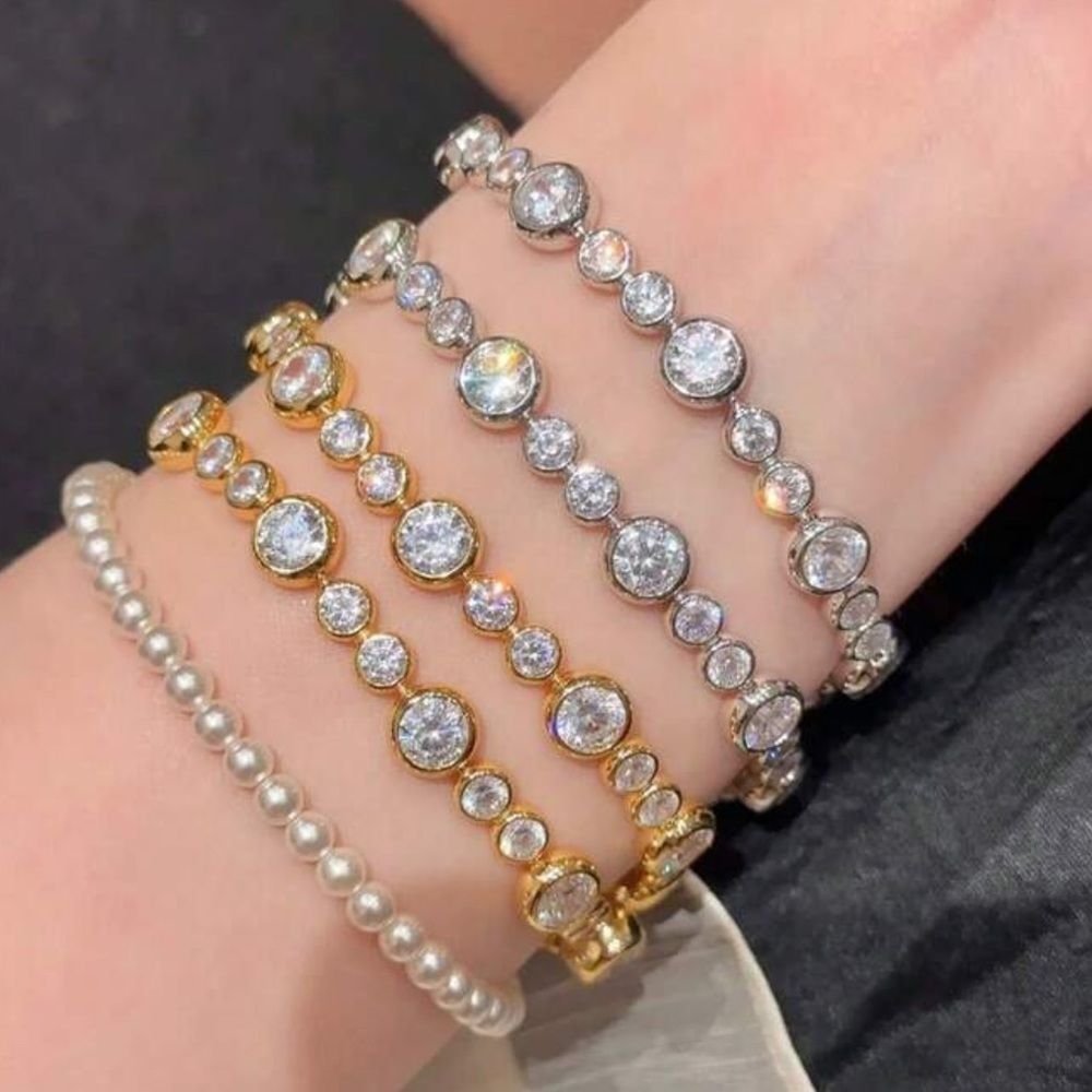 Elegant bezel settings tennis bracelet N1205